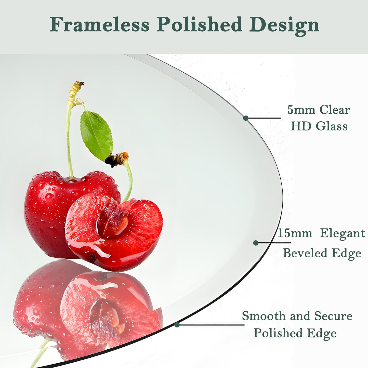 Beveled Glass Wall Mirror — 0.6" - View 3