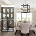 Farmhouse Black Chandelier — 5-Light - View 2