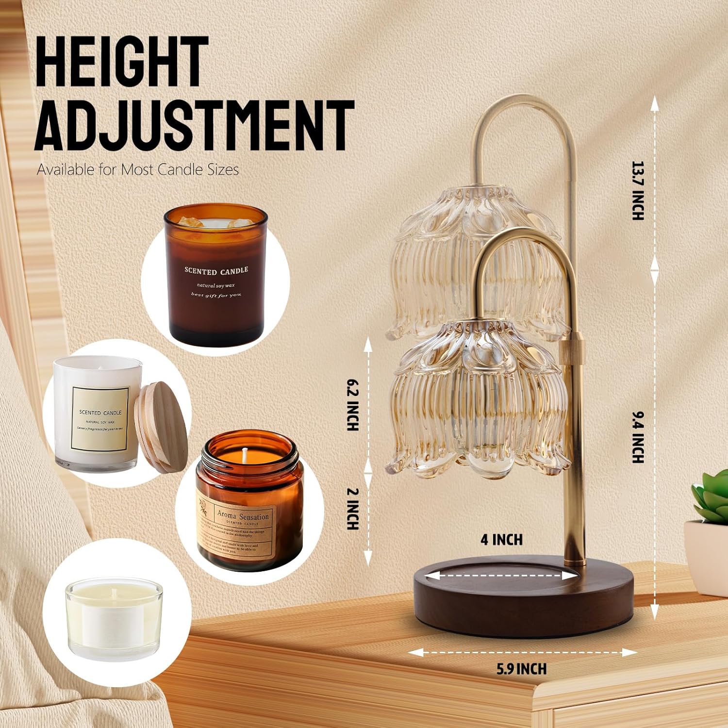 Luxe Beige Table Lamp - View 3