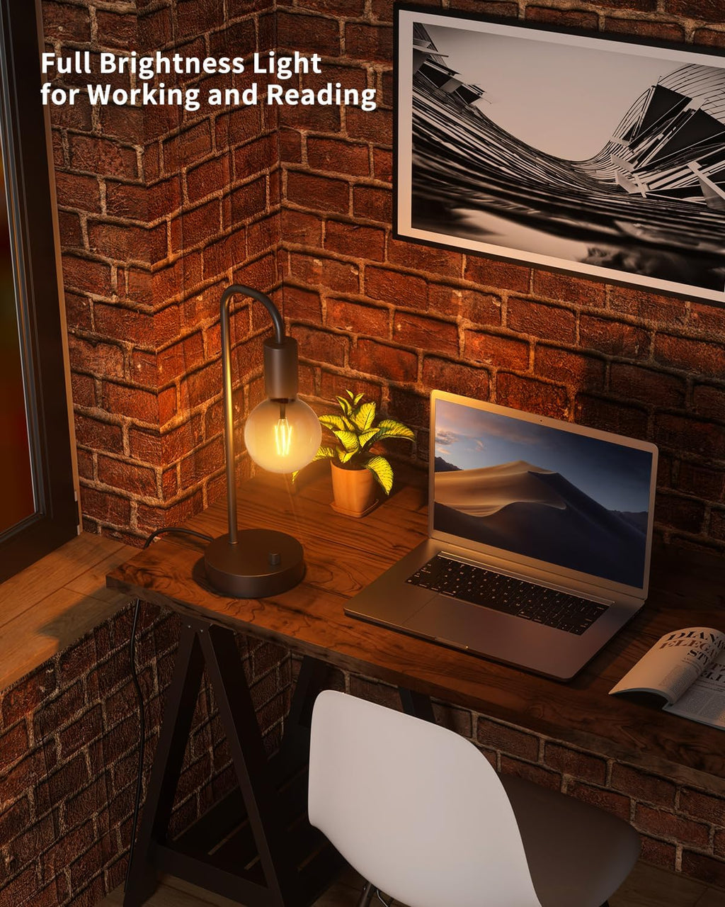 Dimmable Modern Black Bedside Lamp - View 6