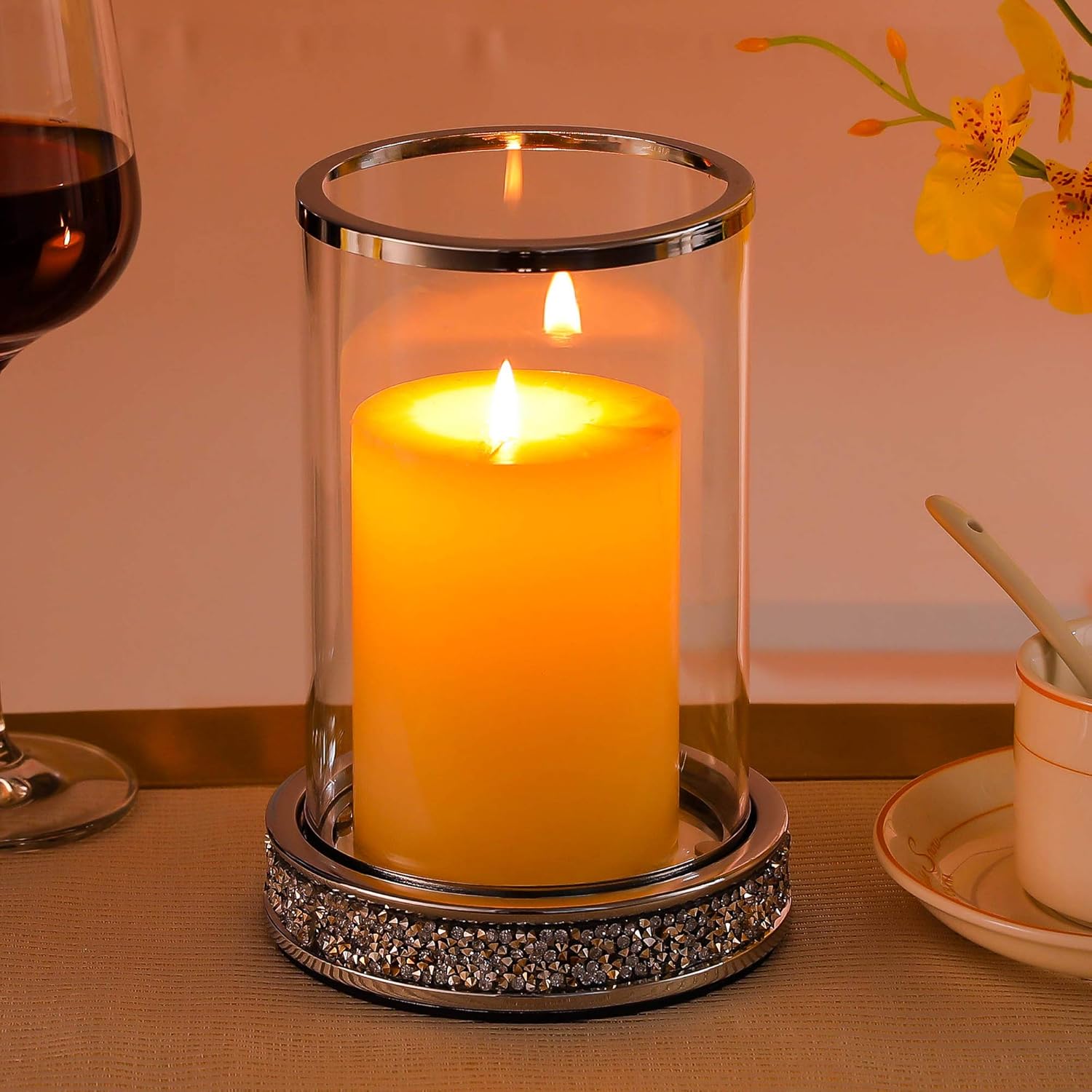 Beige Pillar Candle — Set of 2 - View 8