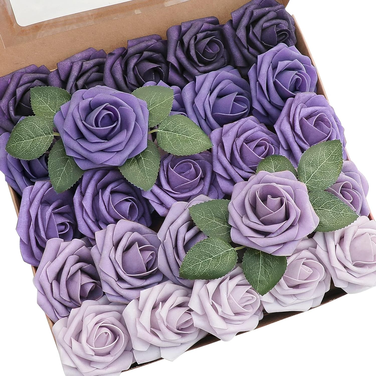 Beige Artificial Flowers — 3" — Shades of Lavender