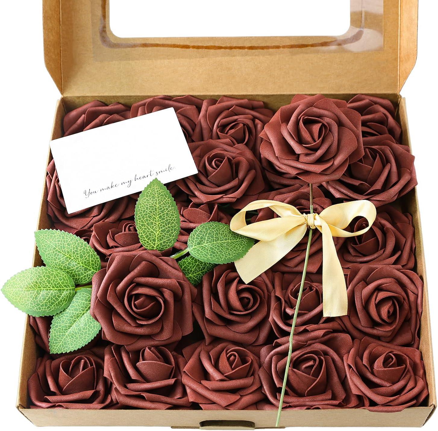 Beige Artificial Flowers — Rust Red