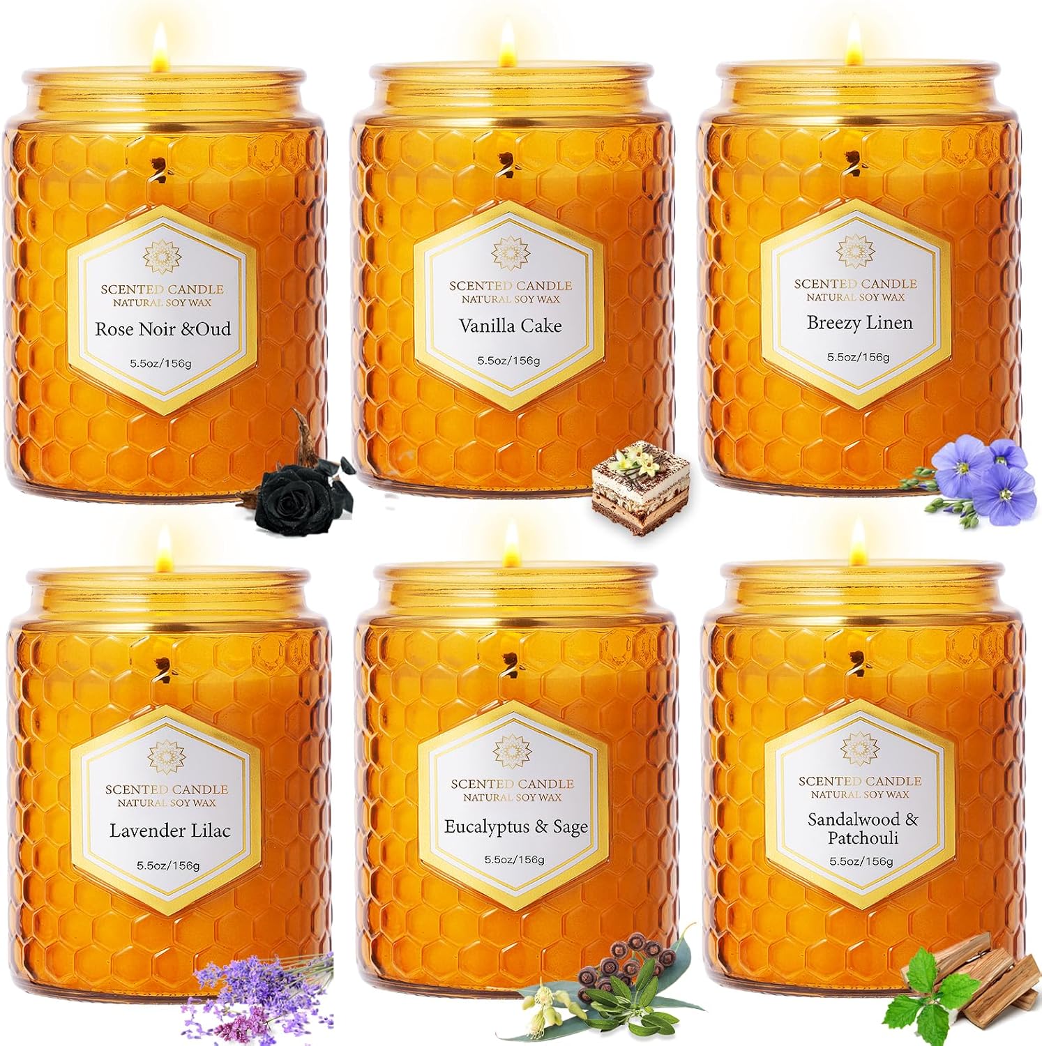 Scented Blue Candle — Amber