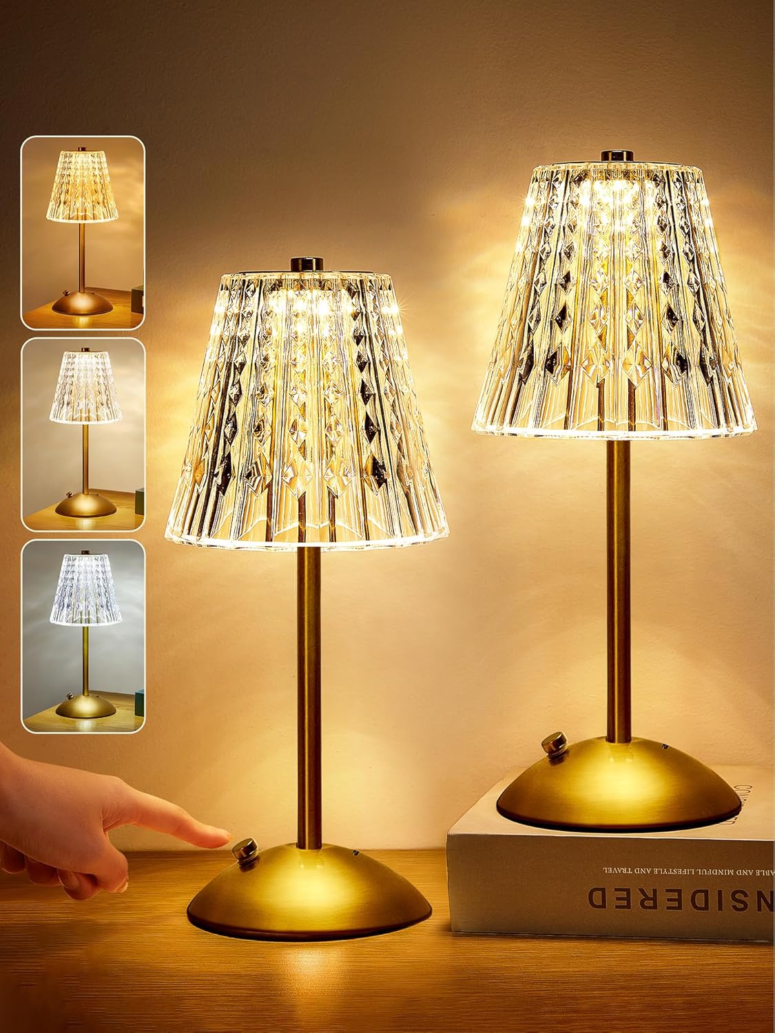 Dimmable Luxe Metal Table Lamp — 2000 mAh - 2PCS