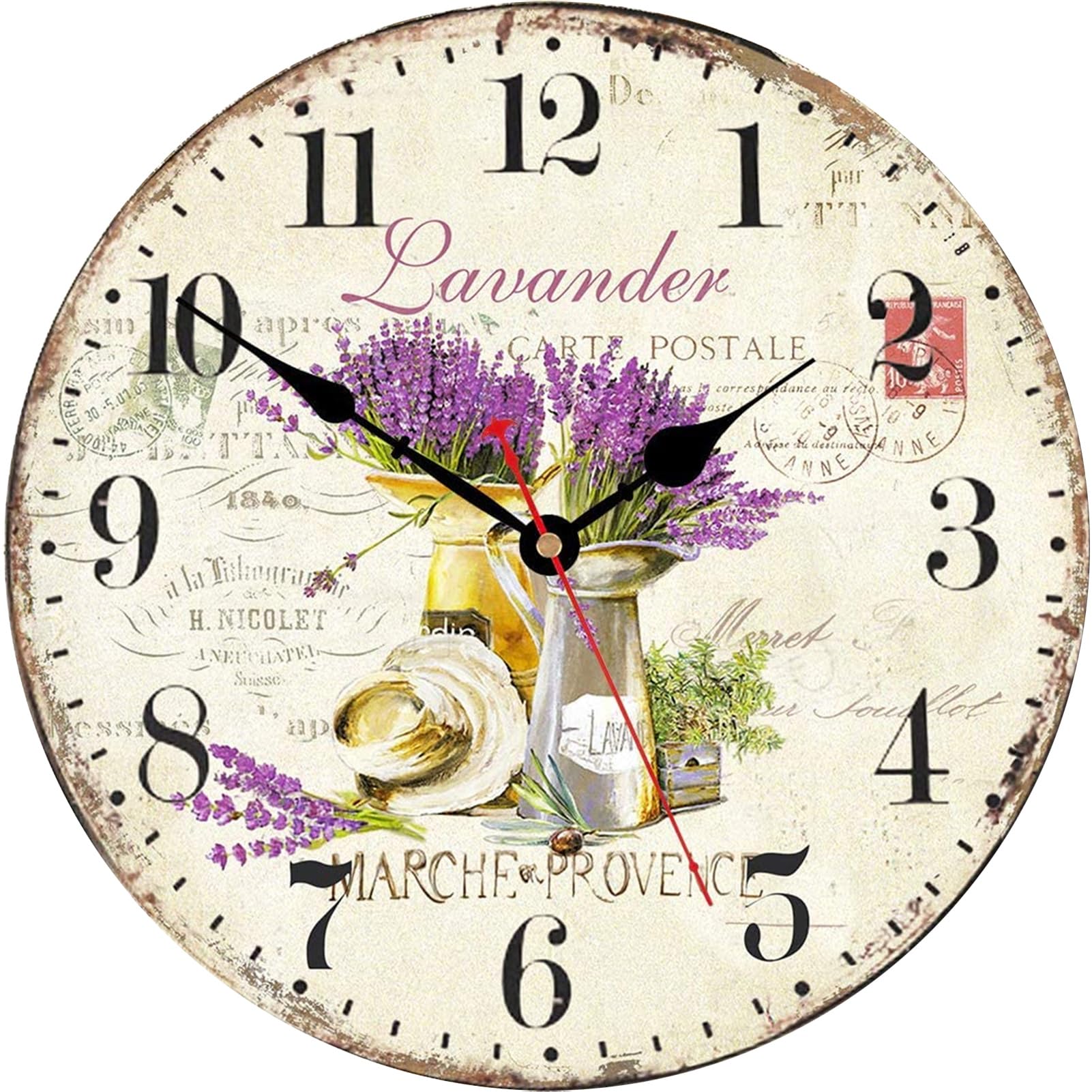 Battery Operated Purple Wall Clock — 12"