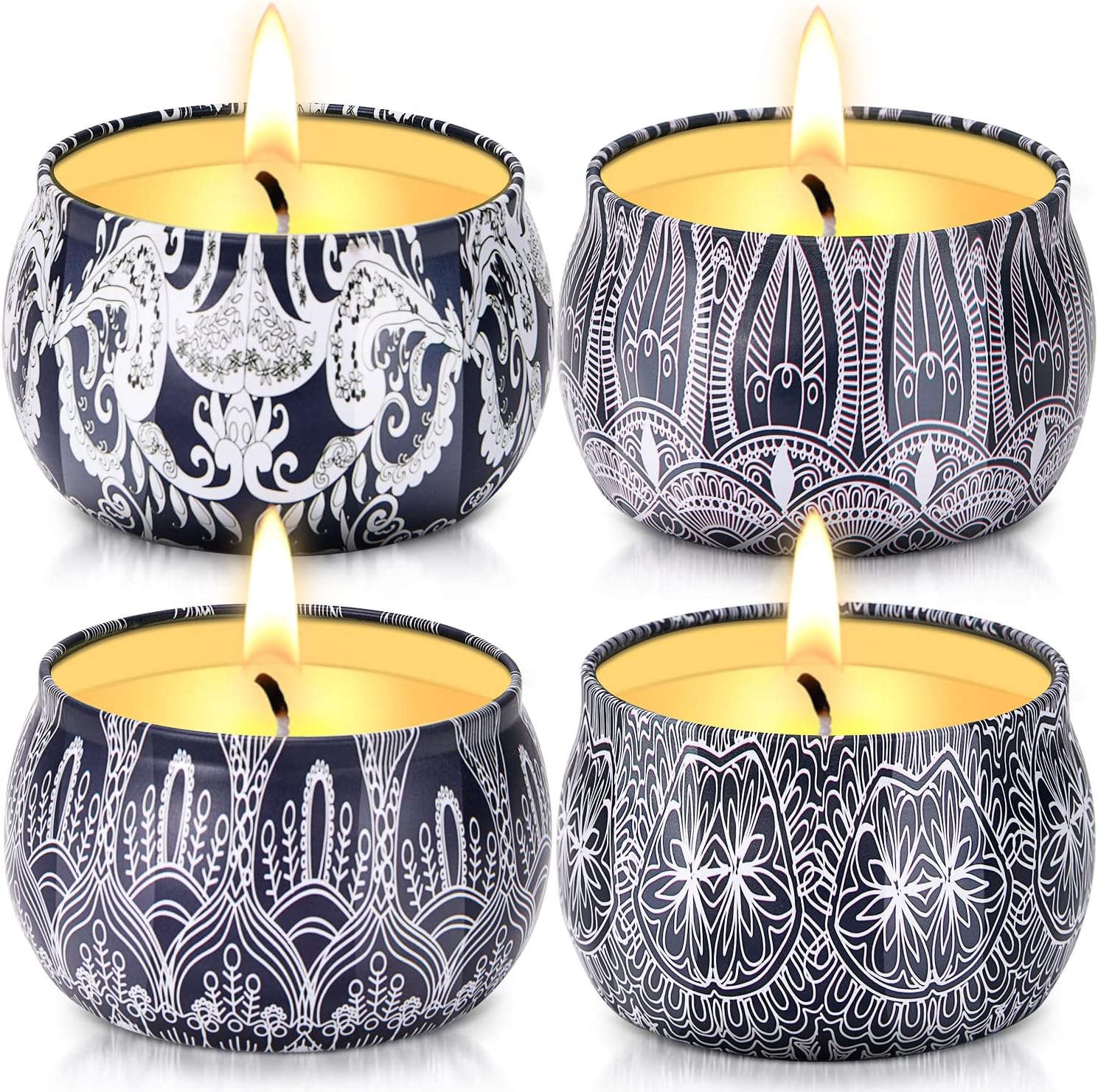 Soy Wax Blue Scented Candle — Navy Blue