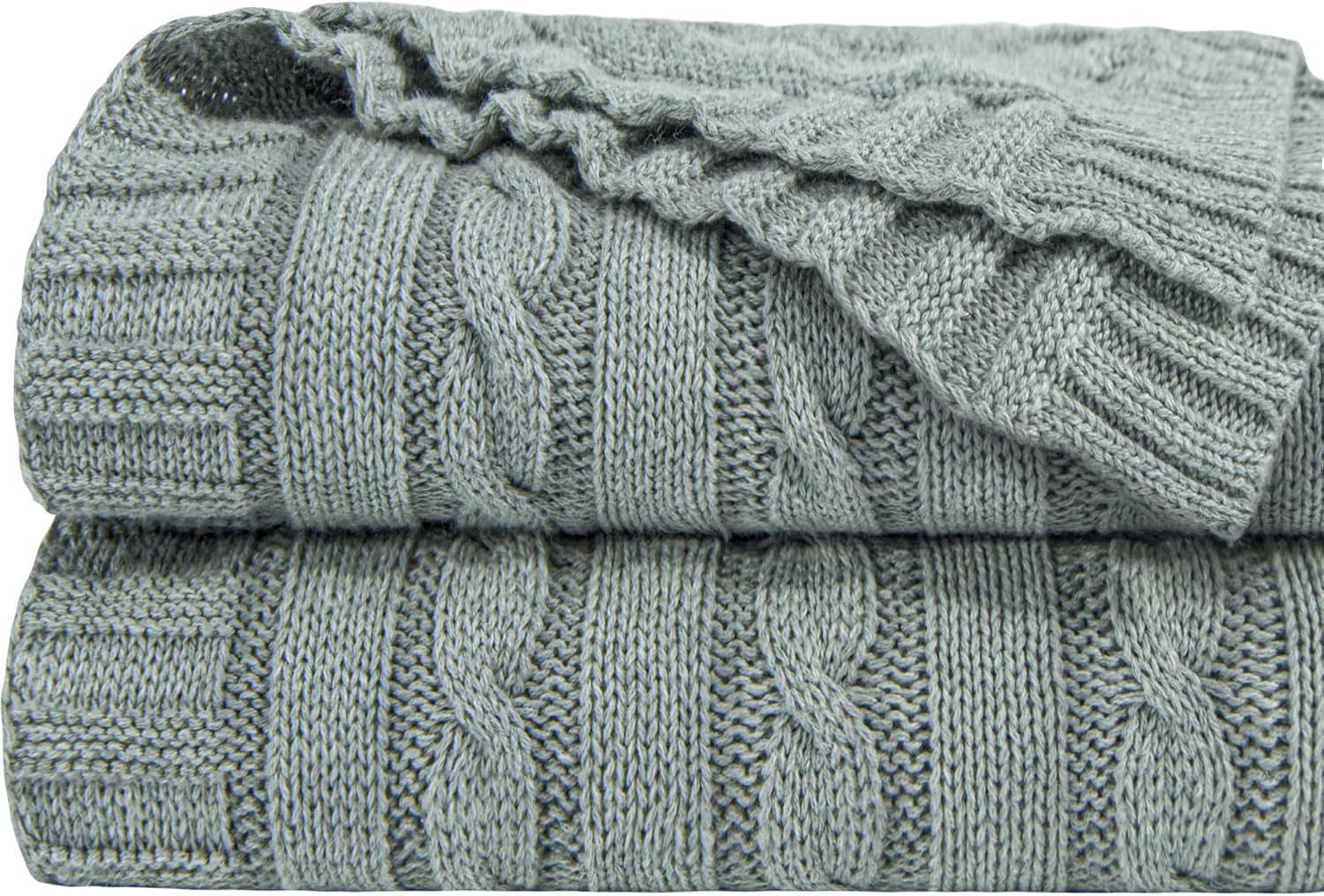Knit Beige Throw Pillow — 51" — Twin(60"x80")