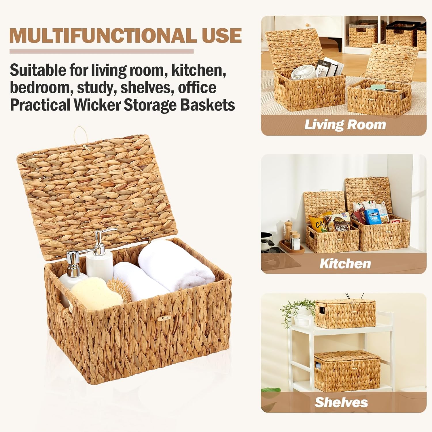 Boho Beige Storage Basket — 13" - View 6