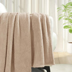 Velvet Luxe Beige Throw Pillow — 60" - View 8