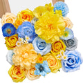 Black Artificial Flowers — Blue Yellow