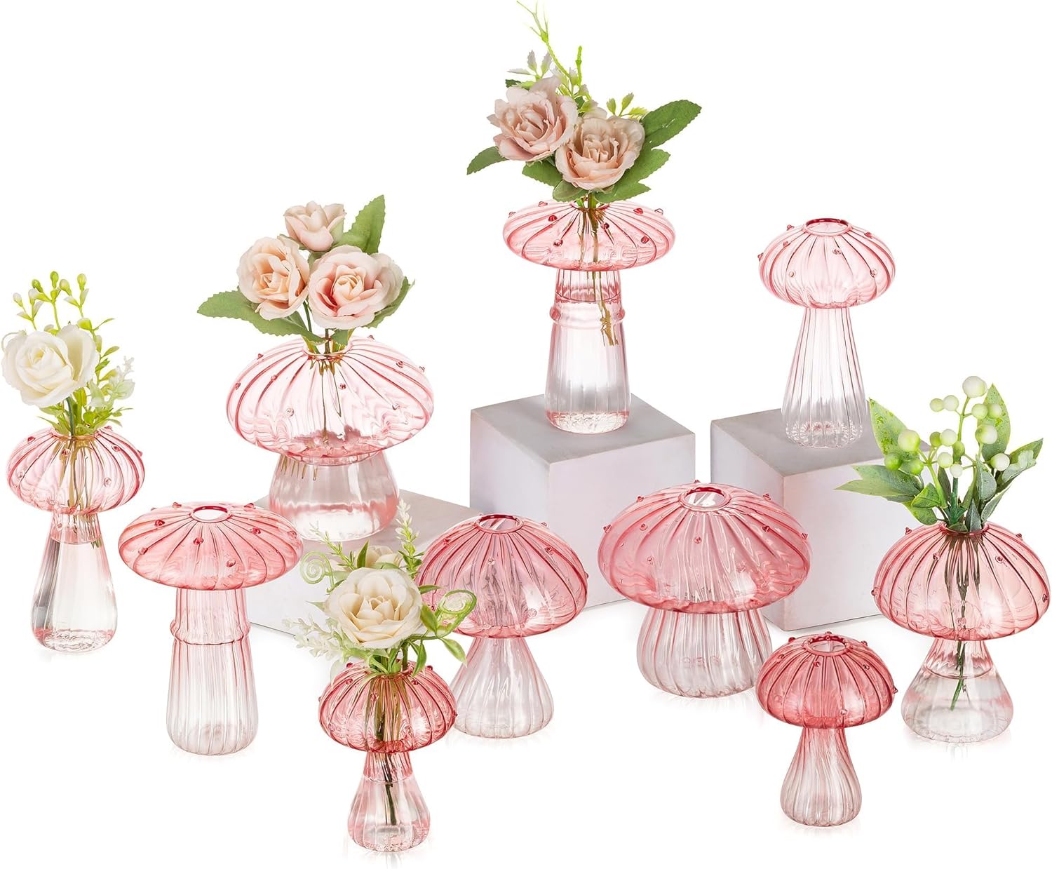 Orange Flower Vase — Set of 10 — Pink