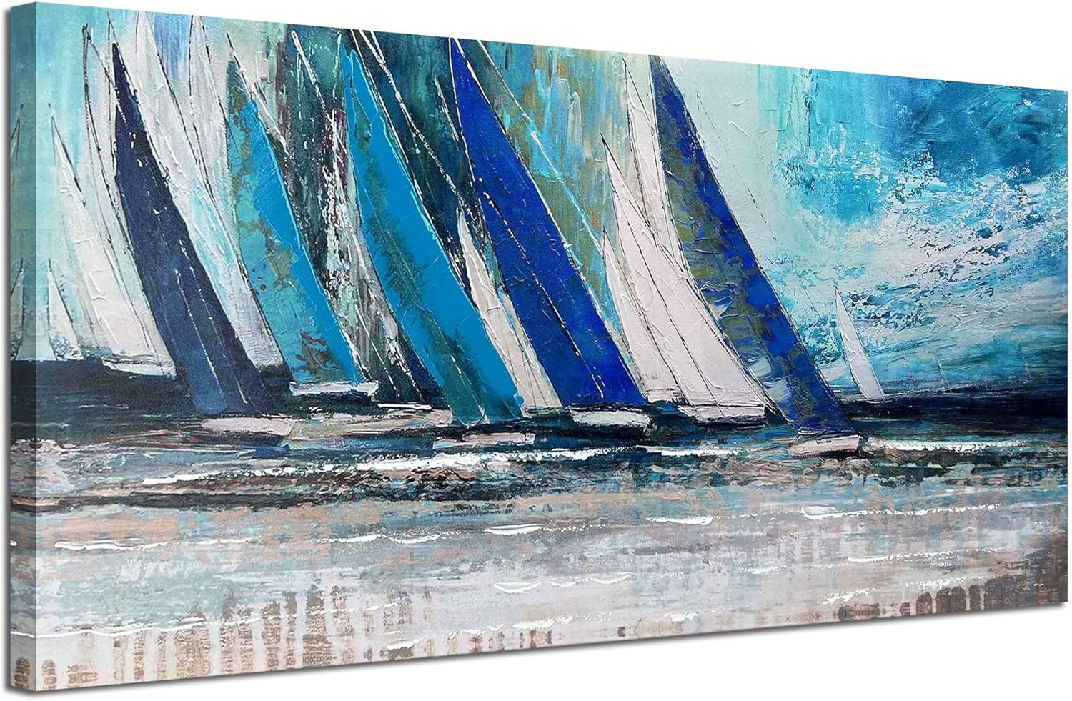 Framed Beige Canvas Wall Art — 40" — 48"L x 24"W