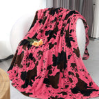 Black Throw Pillow — 80" — Cowthrowblanket-pink Black