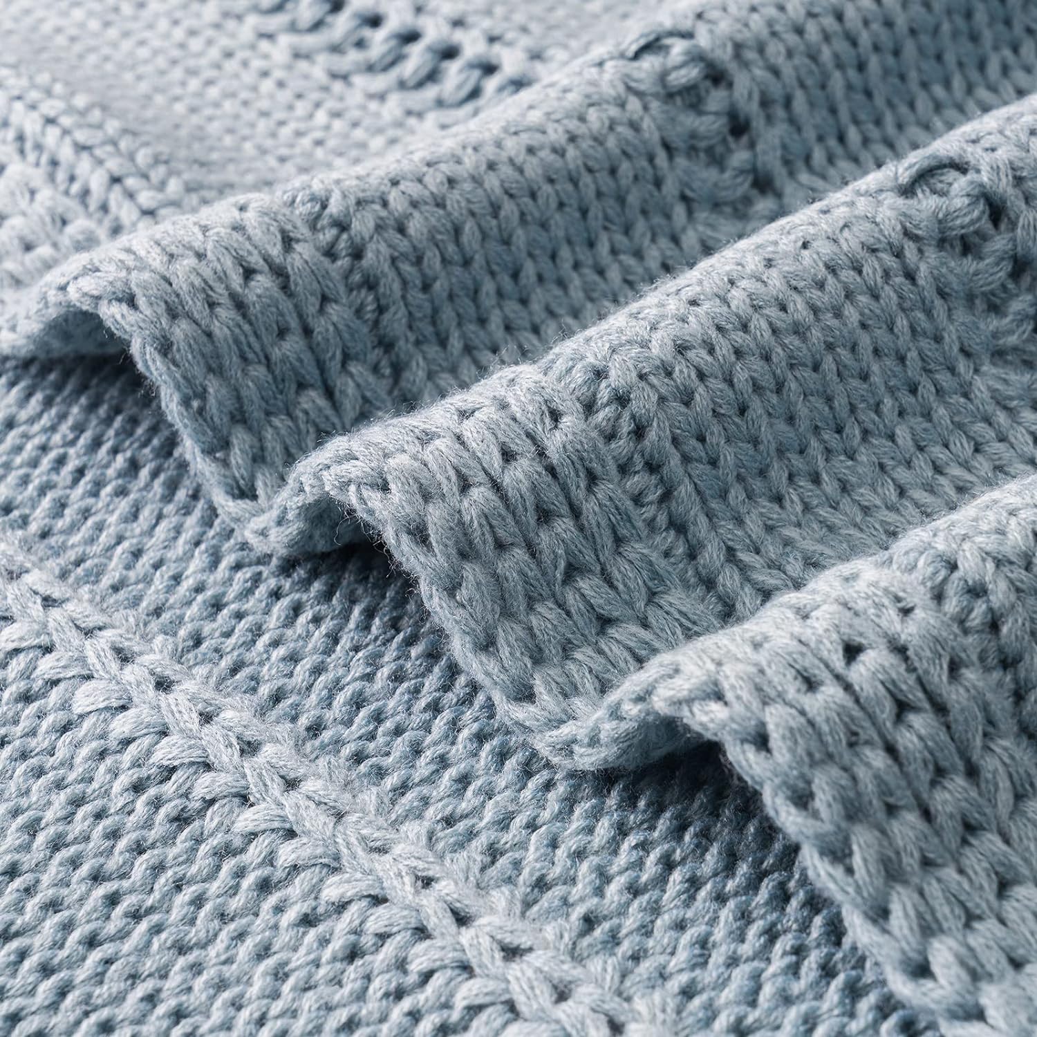 Knit Beige Throw Pillow — 50" - View 3