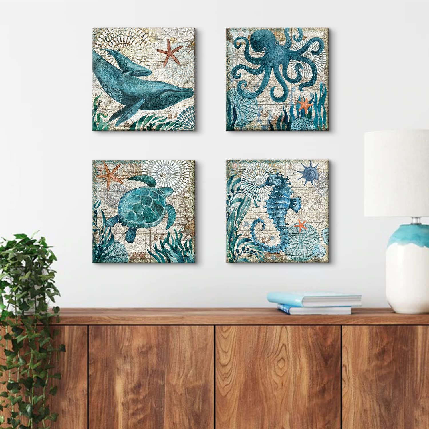 Vintage Modern Blue Wall Art — 12x12 - View 2