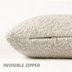 Boucle Beige Throw Pillow Cover — 22" - View 2