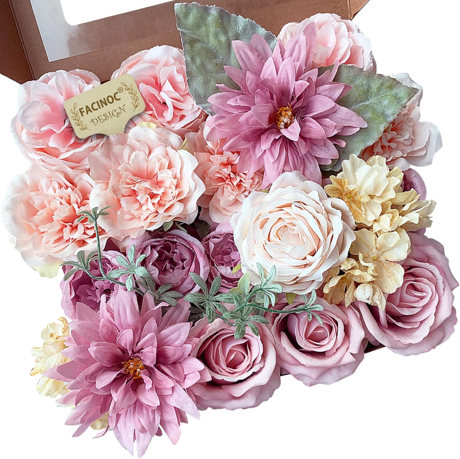 Beige Artificial Flowers — Y(pink, Peach)