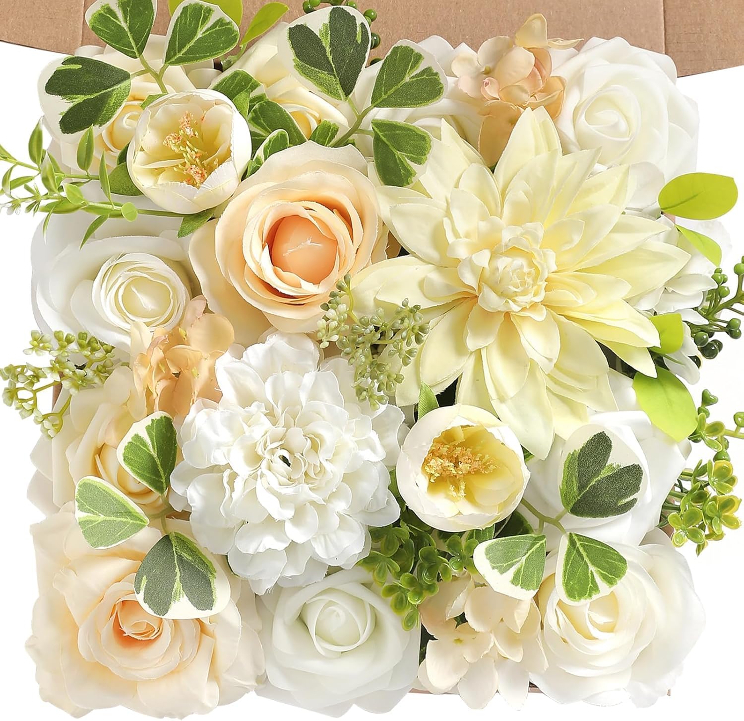Blue Artificial Flowers — Champagne White