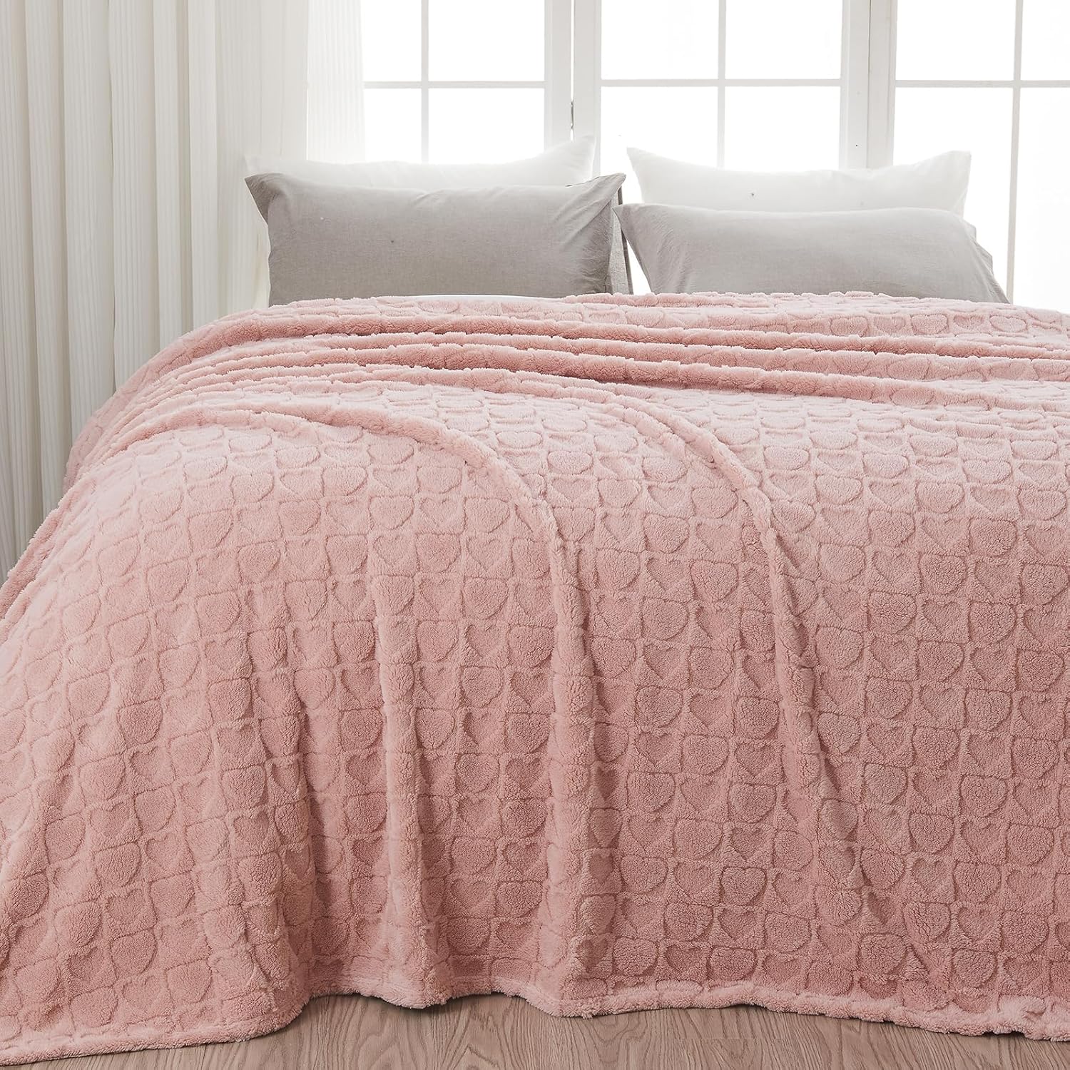 Beige Throw Pillow — 50" — Dusty Pink Love