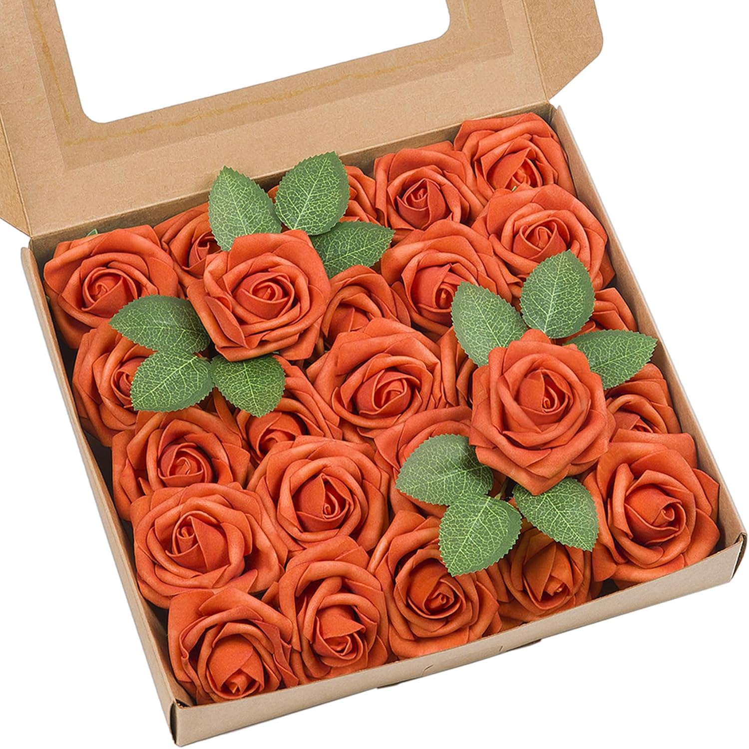 Beige Artificial Flowers — Burnt Orange