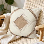 Linen Boho Beige Throw Pillow Cover — 18" - View 8
