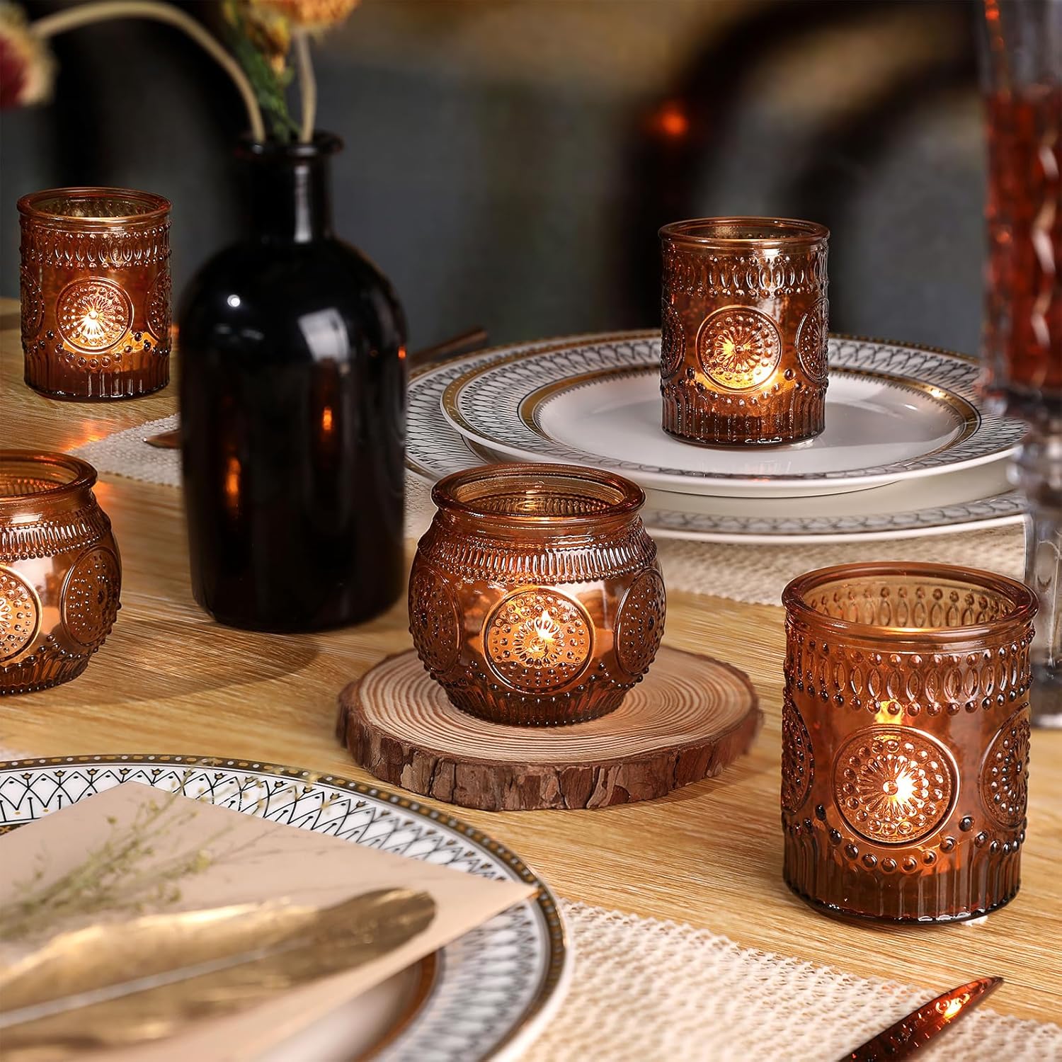 Vintage Blue Candle - View 3