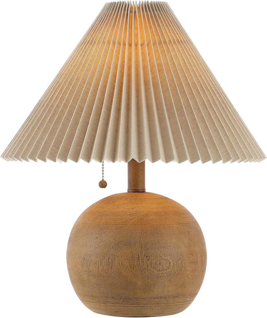 Linen Mid-Century Beige Table Lamp — 17.25" — 17.25 " H x 14.5 " W x 14.5 " D