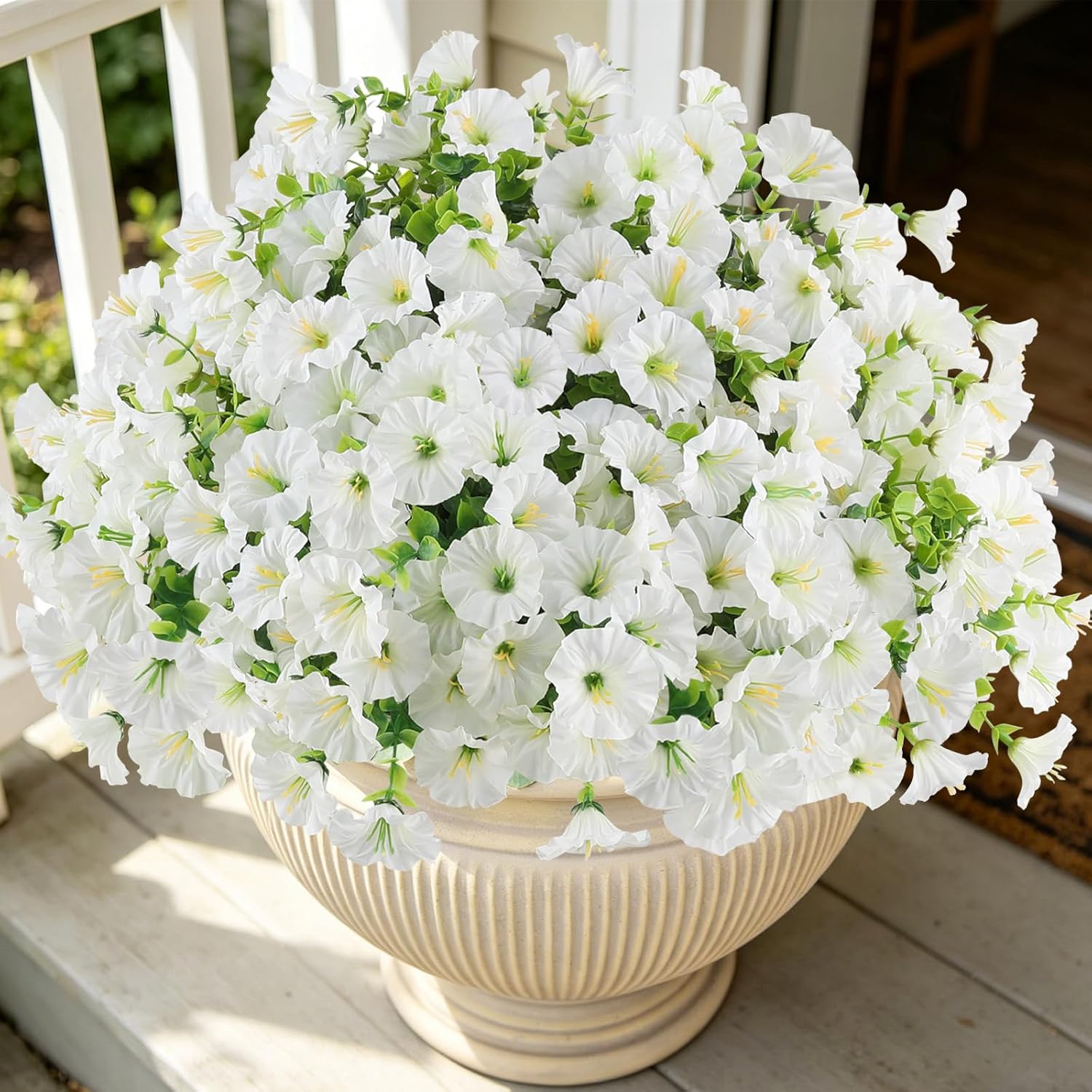 Blue Artificial Plant — White