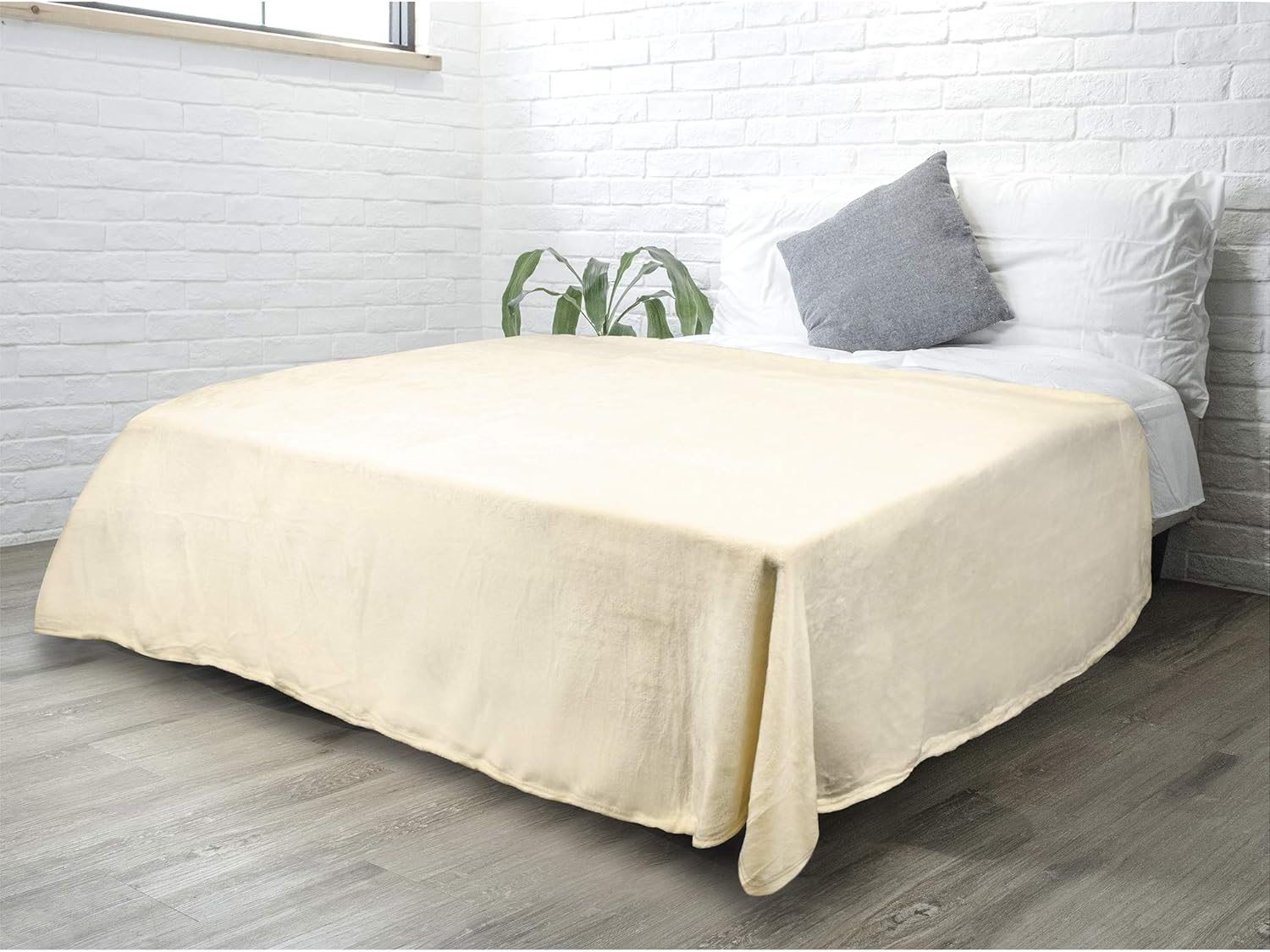 Beige Throw Pillow — 60" — Cream