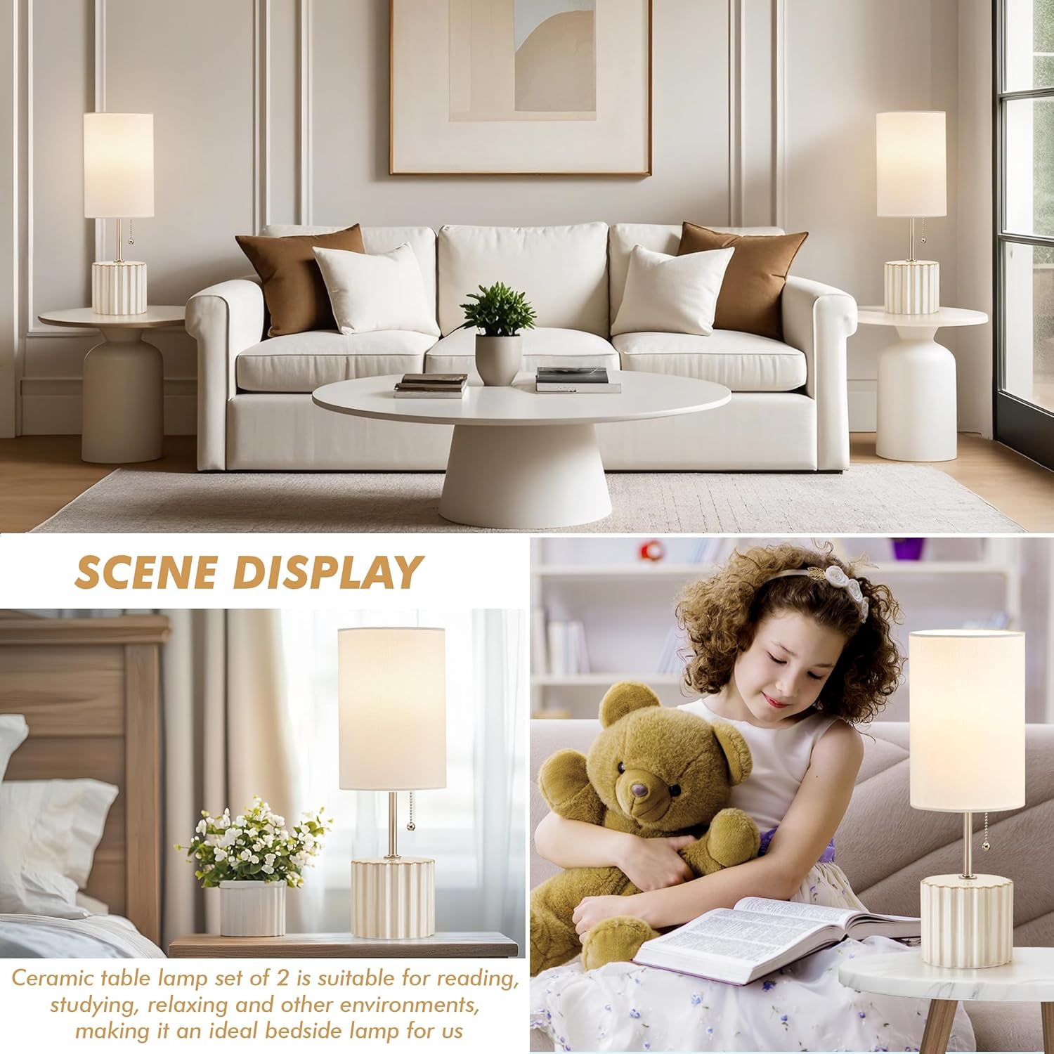 Adjustable Blue Nightstand Lamp — Set of 2 - View 7
