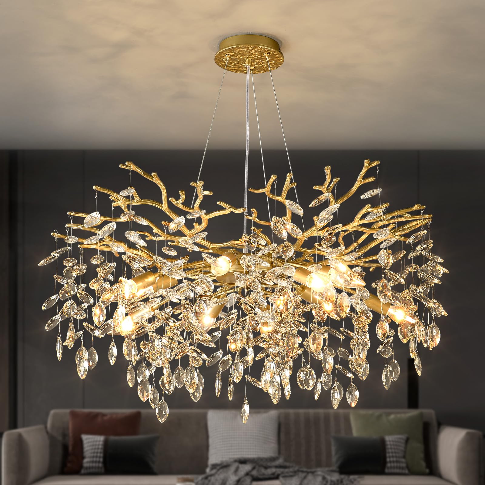 Round Luxe Black Chandelier — 10-Light
