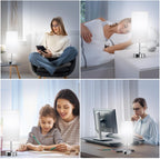 Dimmable Modern Silver Nightstand Lamp — 12.8" - View 7