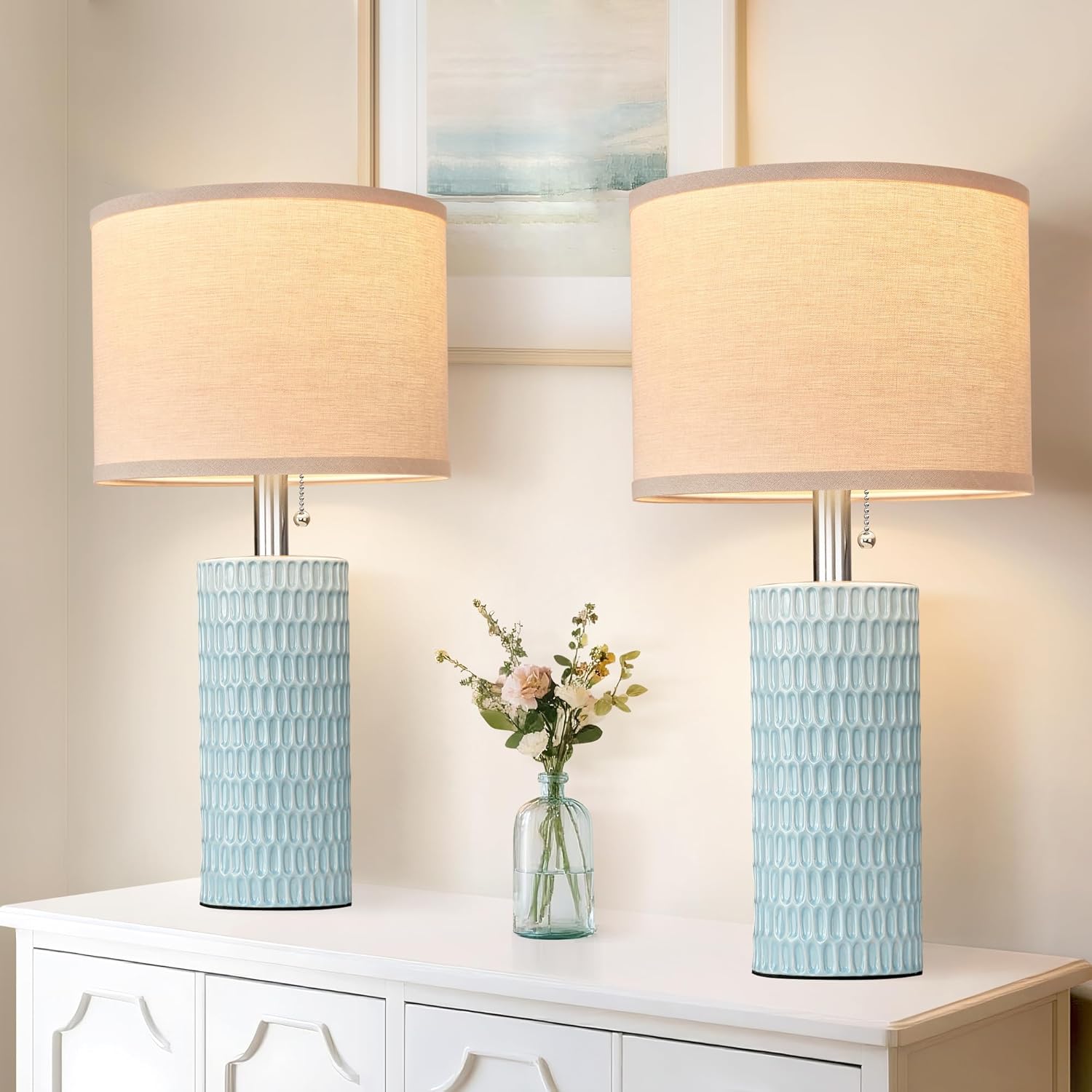 Modern Blue Table Lamp — 20" — Sky Blue-1