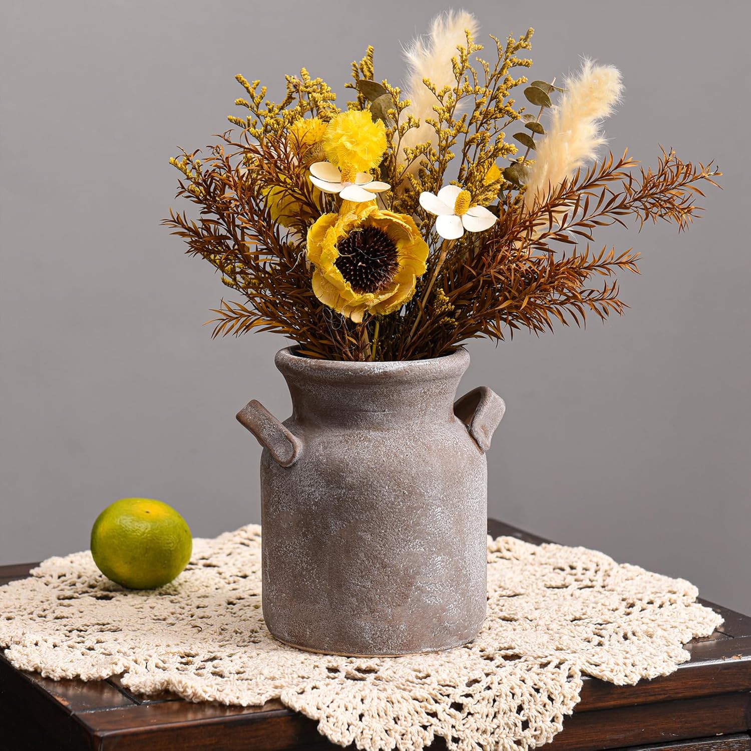 Boho Brown Flower Vase — 6" — 6 Inch-brown