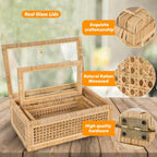 Handwoven Boho Glass Storage Bin — 15.55" - View 4