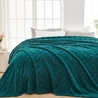 Beige Throw Pillow — 50" — Dark Teal Checkered