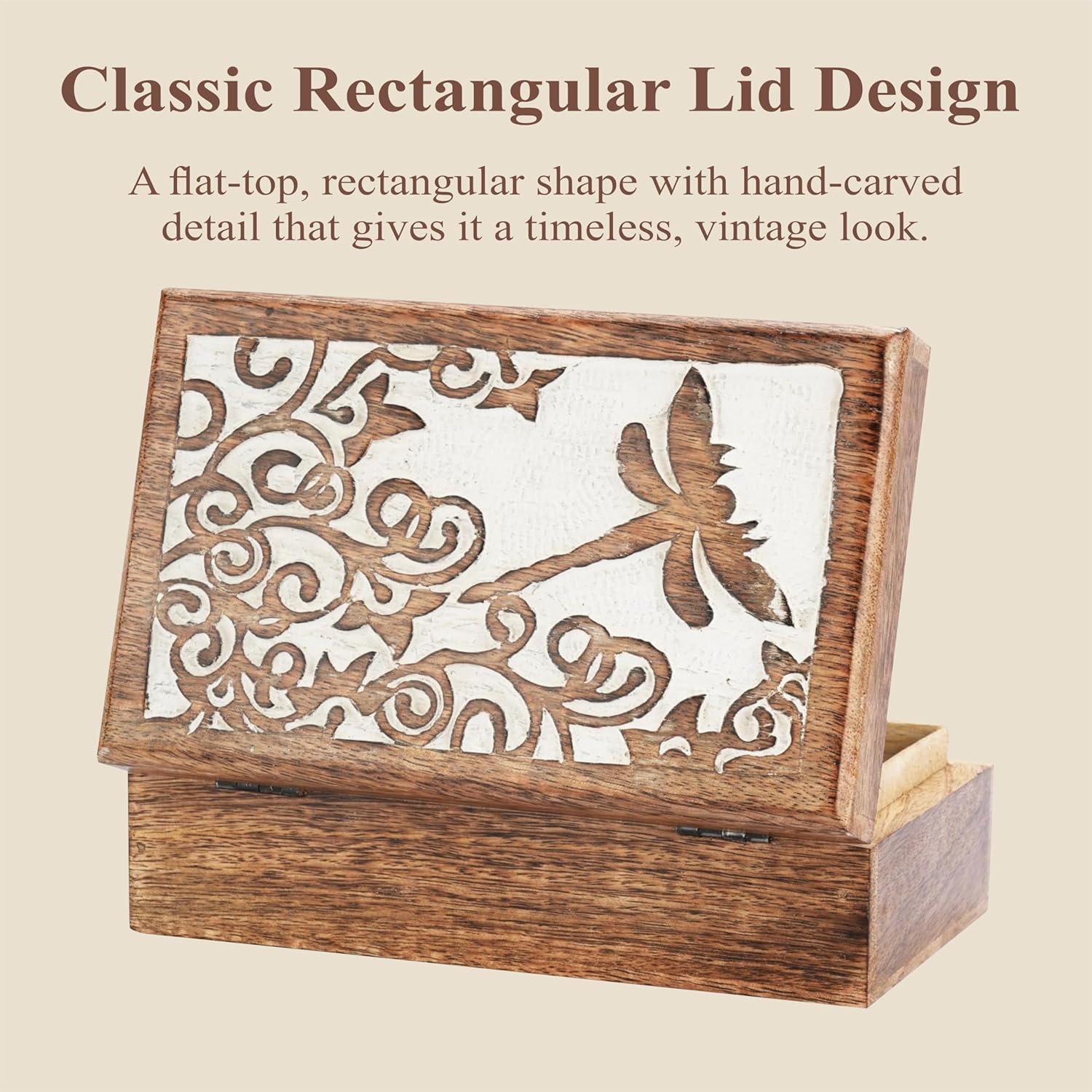 Handcrafted Wood Storage Basket — 5" - View 5