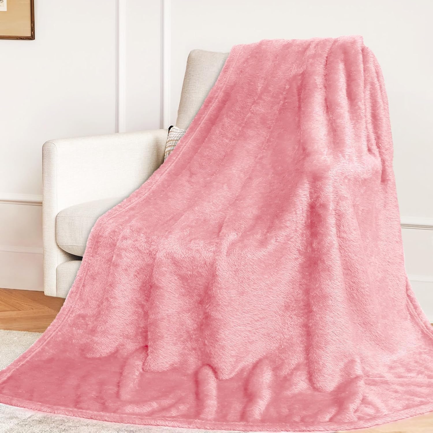 Blue Throw Pillow — 50" — B-bean Pink