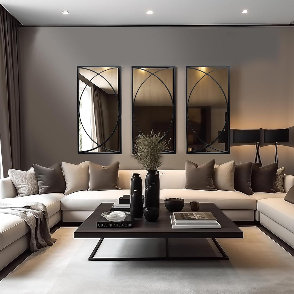Rectangular Luxe Black Wall Mirror - View 7