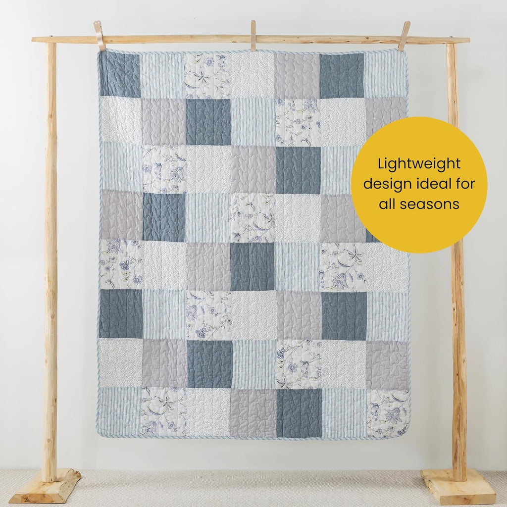Farmhouse Blue Throw Pillow — 50" - View 4