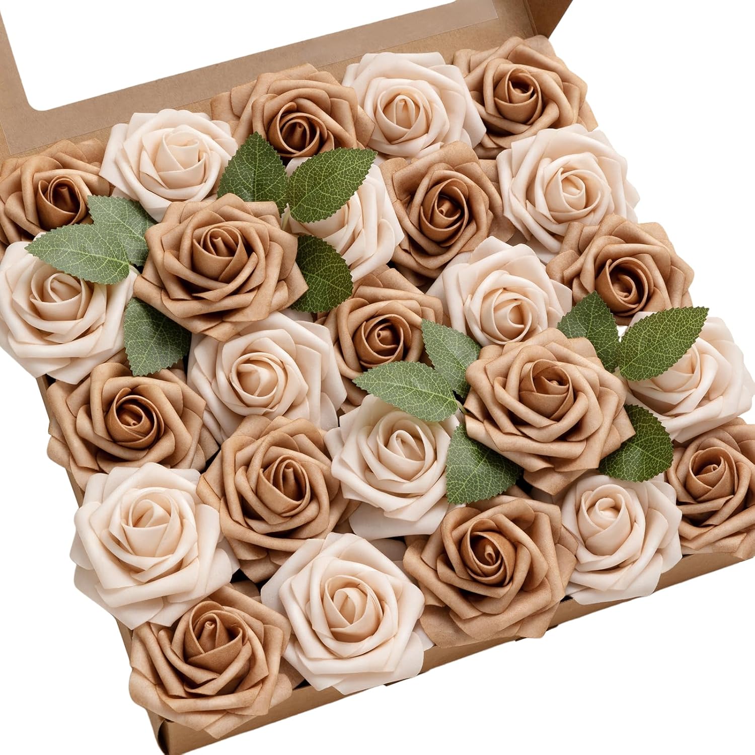 Luxe Beige Artificial Flowers — 3" — Wht-beige