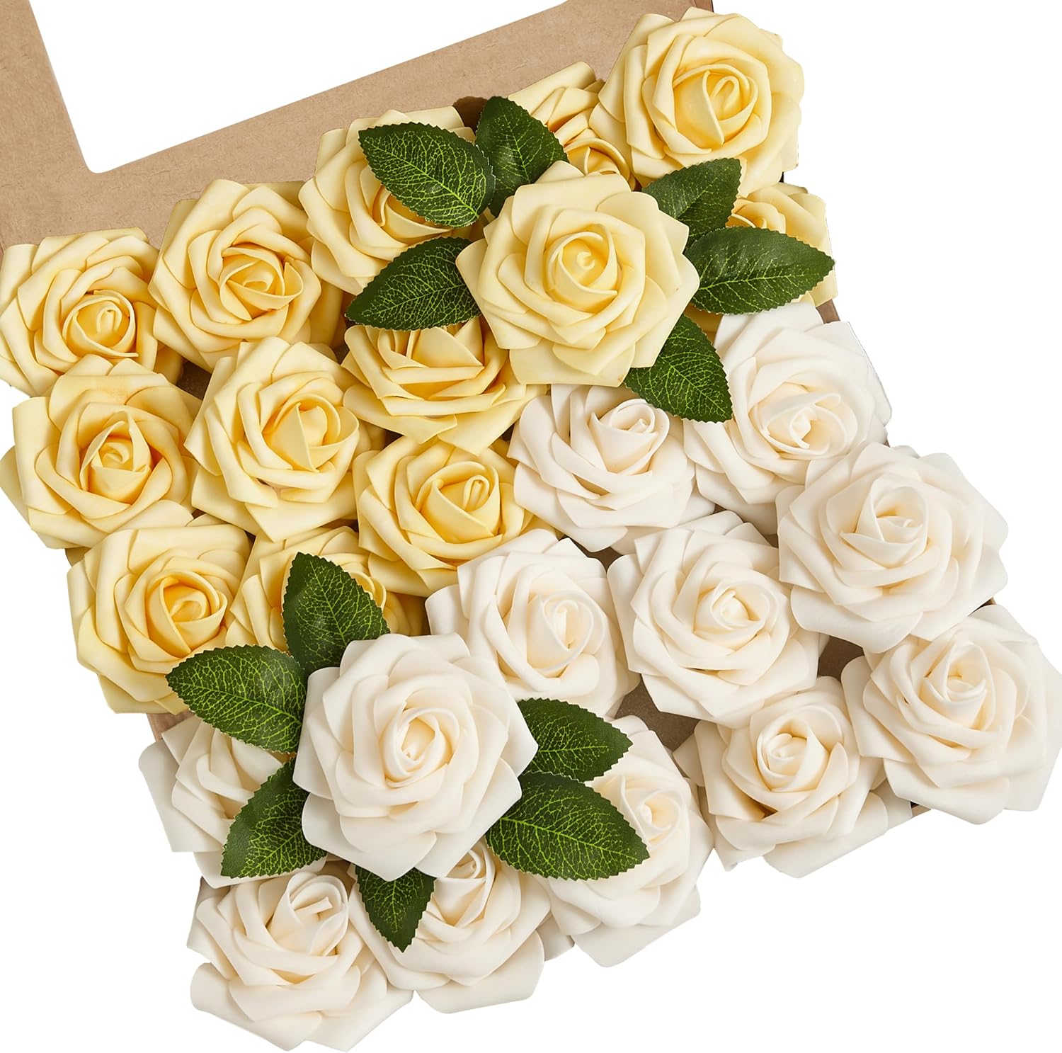 Beige Artificial Flowers — Creamy Yellow and Ivory