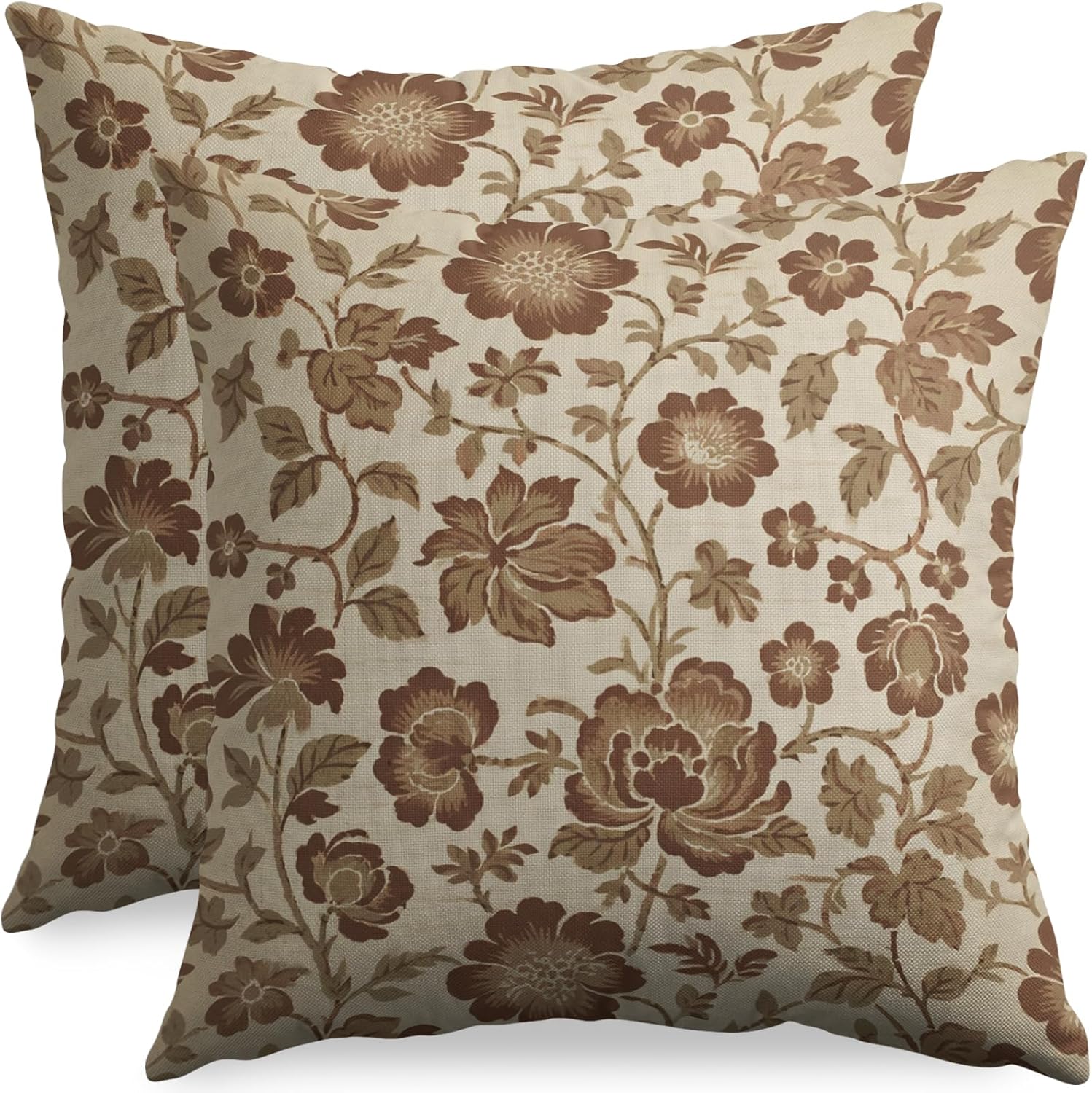 Vintage Boho Beige Pillow Cover — 22" — 16" x 16" (Pack of 2)
