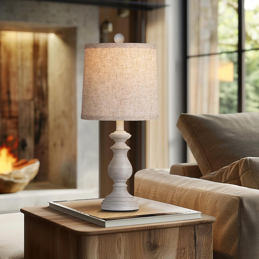 Linen Farmhouse Black Desk Lamp — 22" - View 6