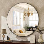 Luxe Black Round Mirror — 30" — 24"L x 24"W
