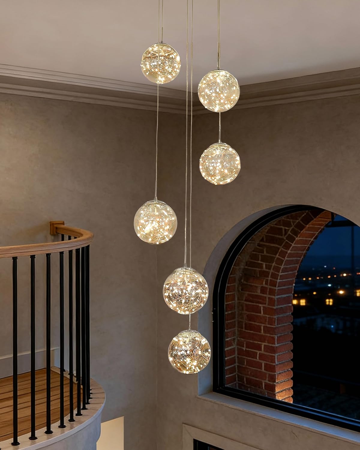 Adjustable Luxe Grey Chandelier — 10-Light — Yellow Raindrop