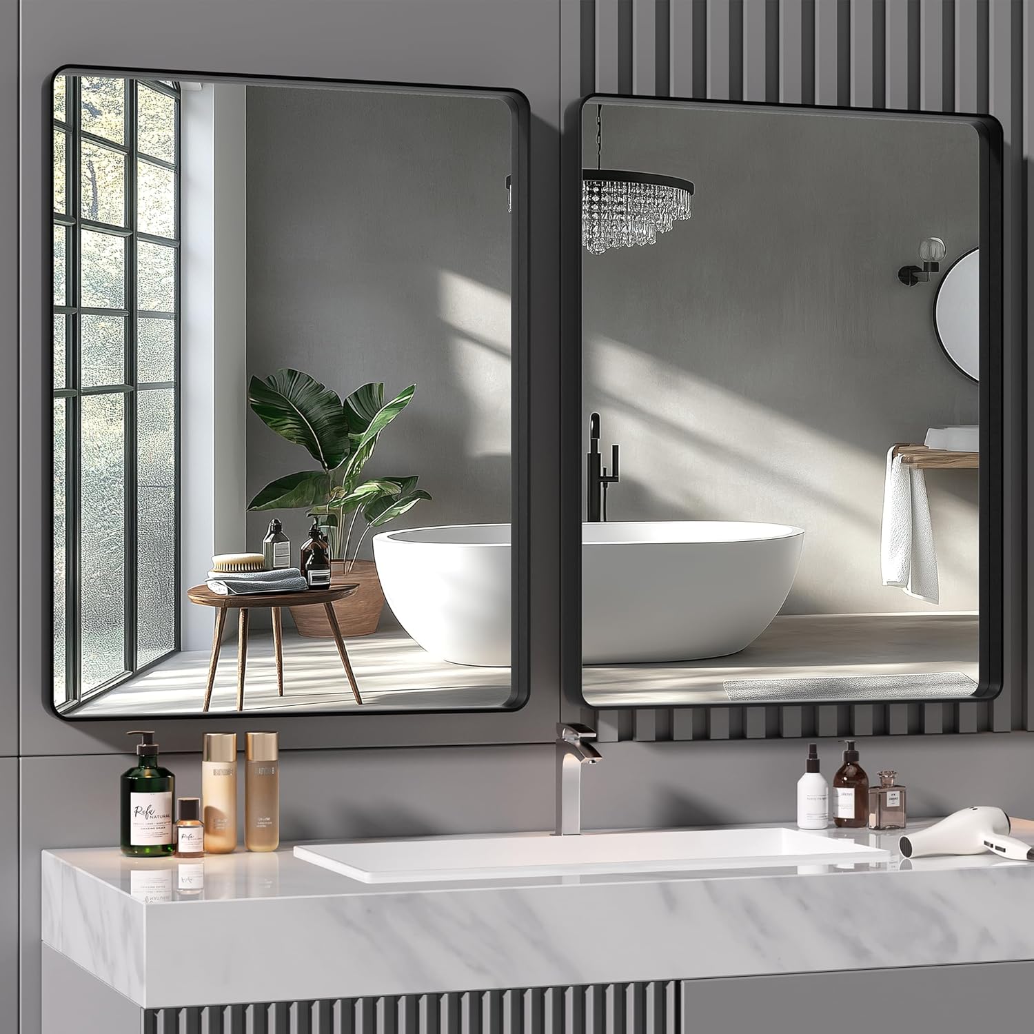 Black Vanity Mirror — 30" — Black