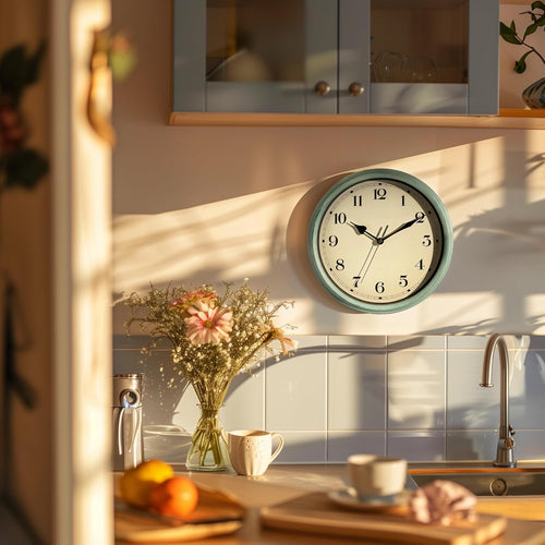 Battery Operated Farmhouse Blue Wall Clock — 11" - View 2