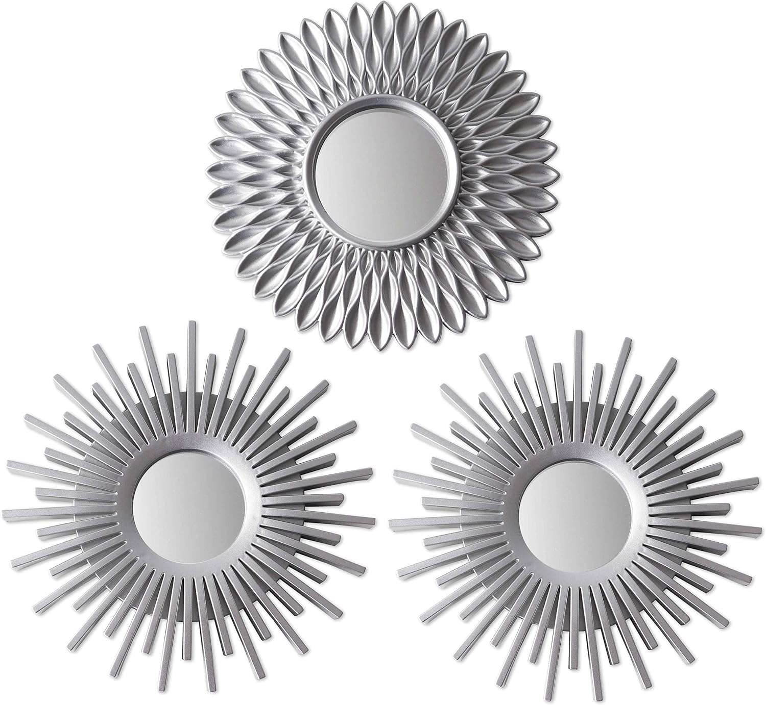 Round Luxe Gold Wall Mirror — Set of 3 — Silver